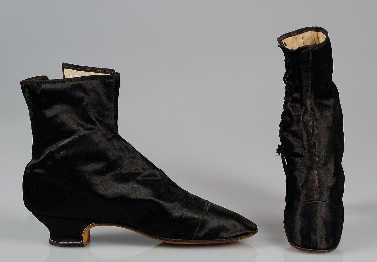 Evening boots, Silk, possibly French 
