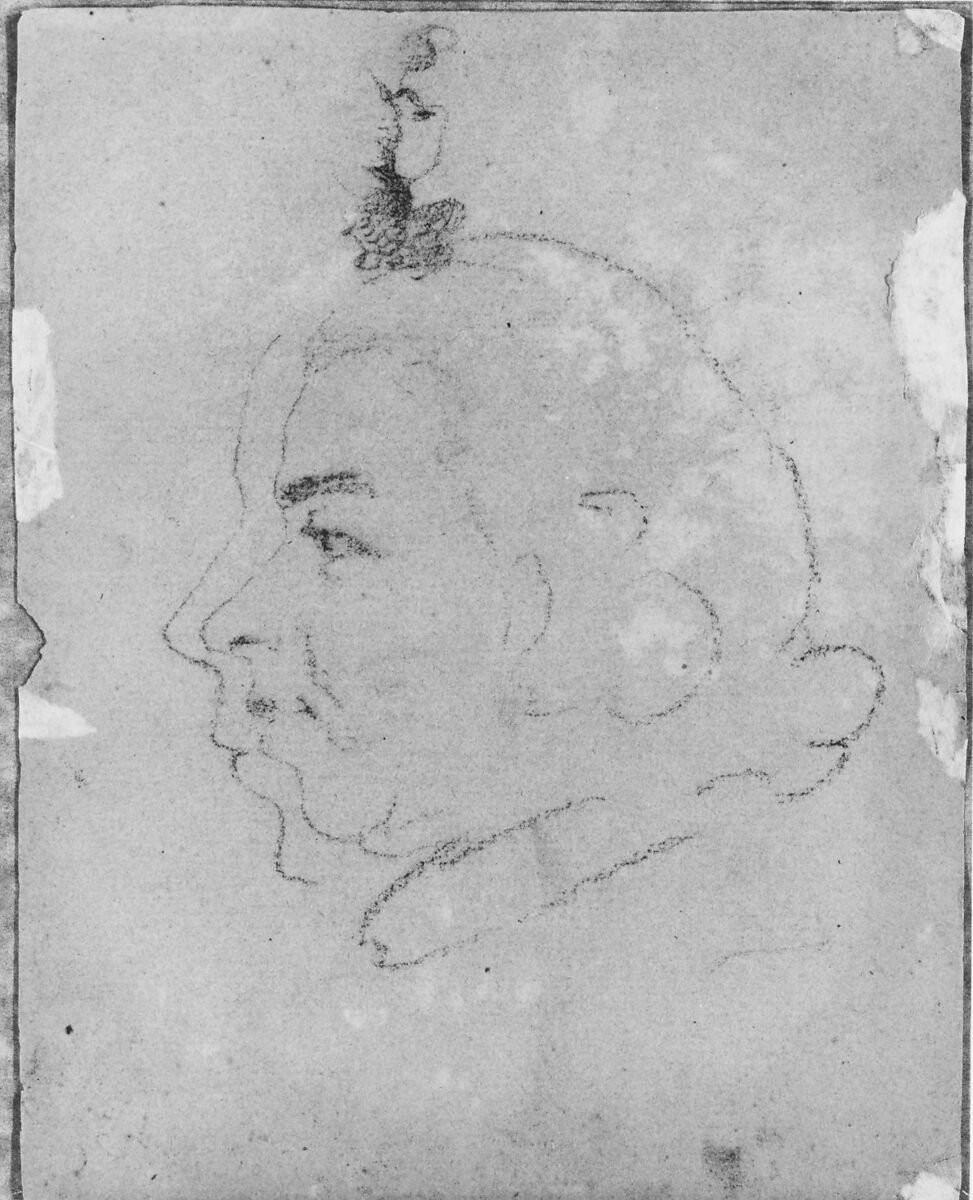 Two Profiles, Possibly of John Adams, James Sharples (ca. 1751–1811), Pastel on gray laid paper, American 