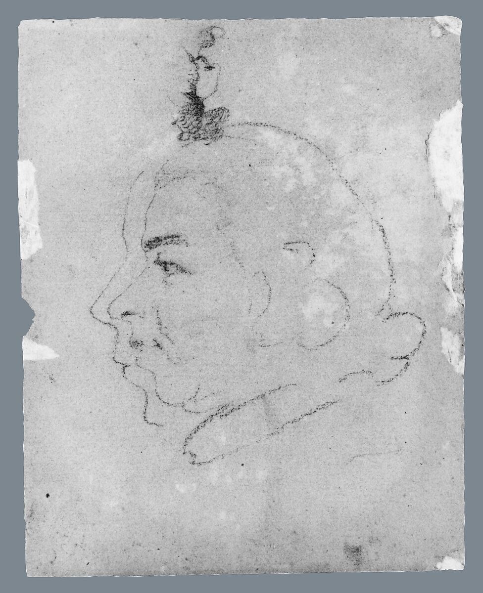 Two Profiles, Possibly of John Adams, James Sharples (ca. 1751–1811), Pastel on gray laid paper, American