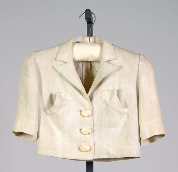 Suit, Schiaparelli (French, founded 1927), Linen, French 