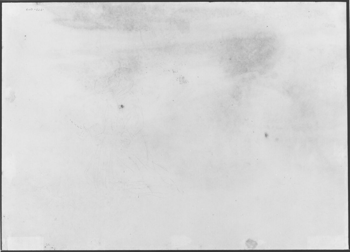 Study for "The Agony in the Garden", Robert Walter Weir (American, New Rochelle, New York 1803–1889 New York), Graphite on off-white wove paper, American