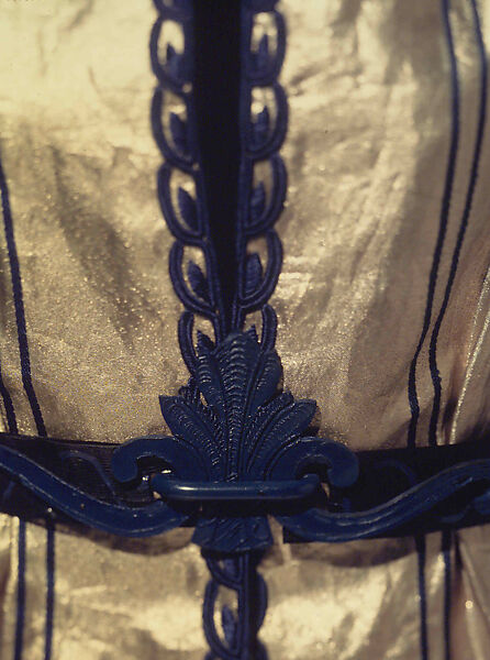 Evening vest, Schiaparelli (French, founded 1927), Silk, metallic, French