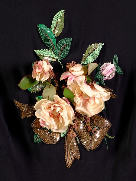 Evening blouse, Schiaparelli (French, founded 1927), silk, cotton, plastic, glass, metal, French