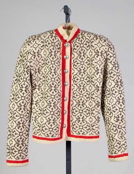 Sweater, Schiaparelli (French, founded 1927), Wool, metal, French 