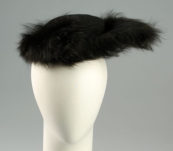 Hat, Wool, fur, possibly French 