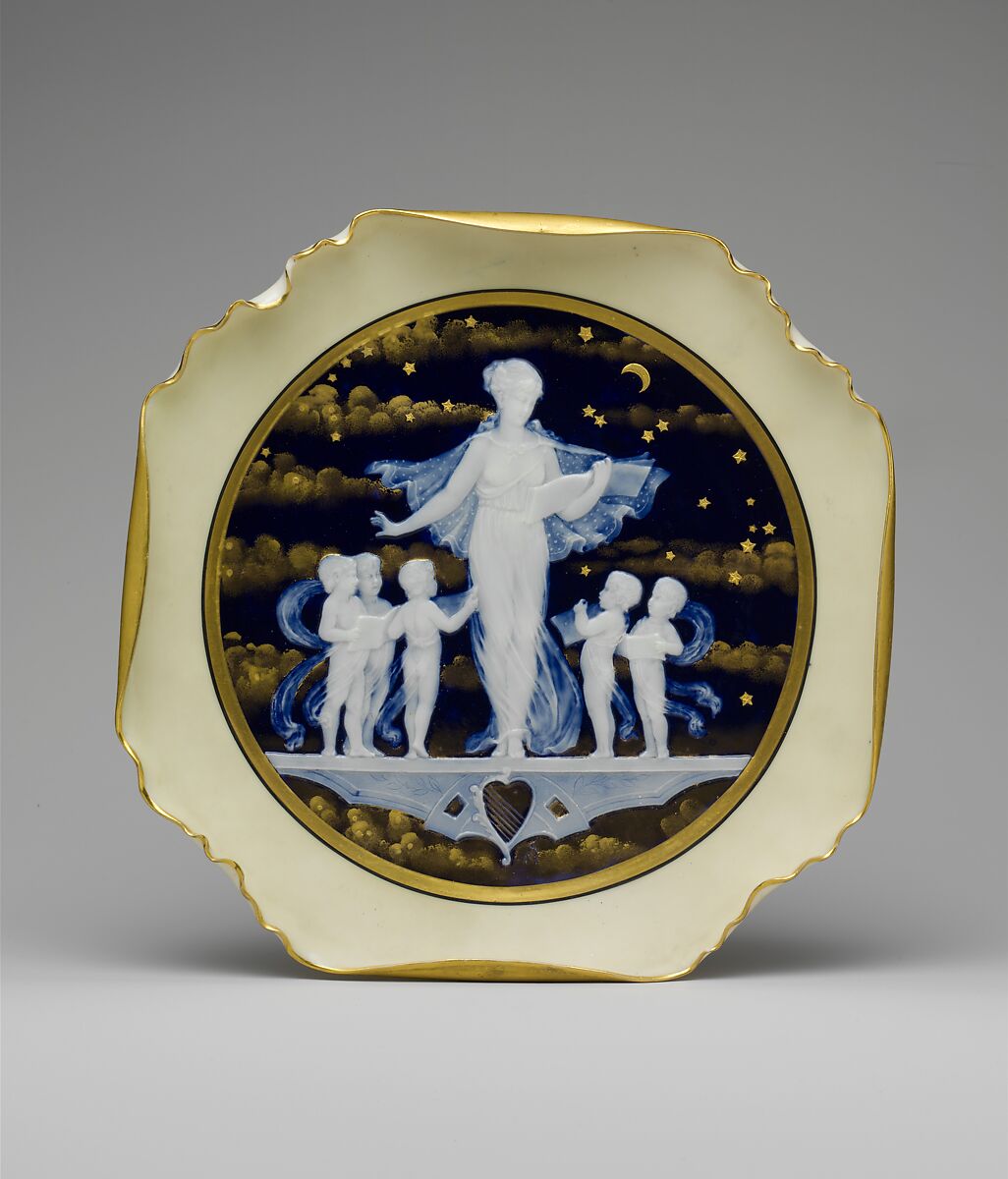 Plaque, Ott and Brewer (American, Trenton, New Jersey, 1871–1893), Porcelain, American 