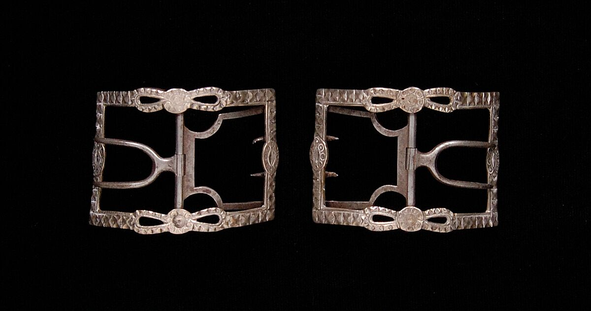 Shoe buckles, Metal, probably British 