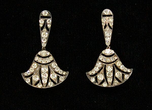 Ornament, Metal, rhinestones, possibly French
