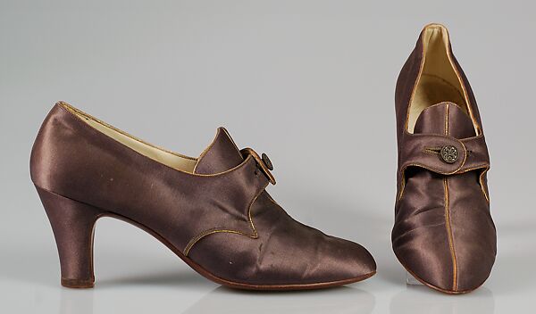 Evening shoes, Satin, probably French 