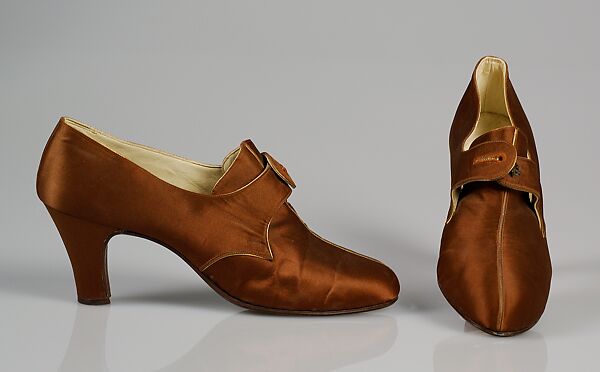 Evening shoes, Silk, probably French 