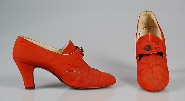 Evening shoes, Silk, probably French 