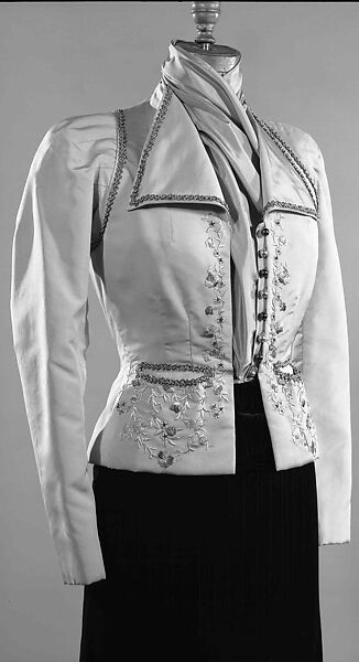 Evening jacket, Schiaparelli (French, founded 1927), Silk, metallic, French