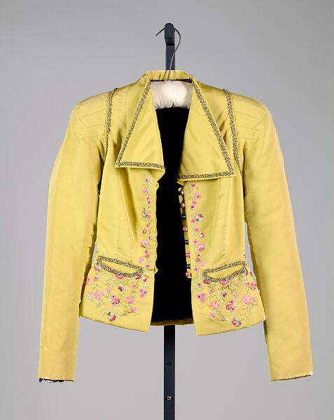 Evening jacket, Schiaparelli (French, founded 1927), Silk, metallic, French 