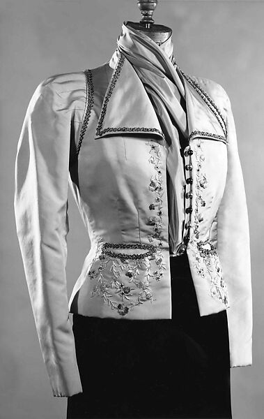Evening jacket, Schiaparelli (French, founded 1927), Silk, metallic, French