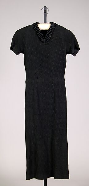 Cocktail dress, Schiaparelli (French, founded 1927), Wool, silk, French 