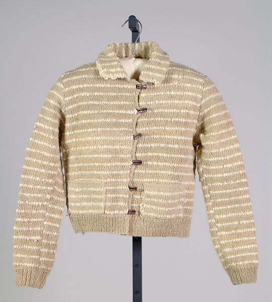 Sweater, Schiaparelli (French, founded 1927), Wool, leather, French 