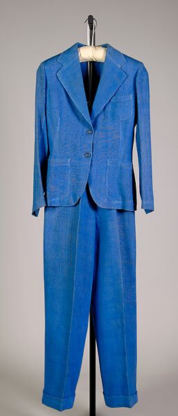 Pantsuit, Schiaparelli (French, founded 1927), Linen, French 