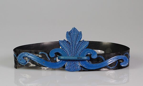 Evening belt, Schiaparelli (French, founded 1927), plastic (cellulose acetate, cellulose nitrate), metal, French 