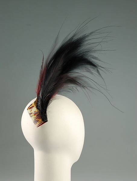 Evening headdress, Feathers, probably American 