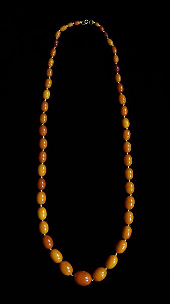 Necklace, amber, European 