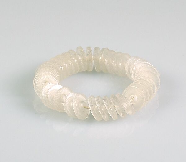 Bracelet, Attributed to Schiaparelli (French, founded 1927), Glass, elastic, French 