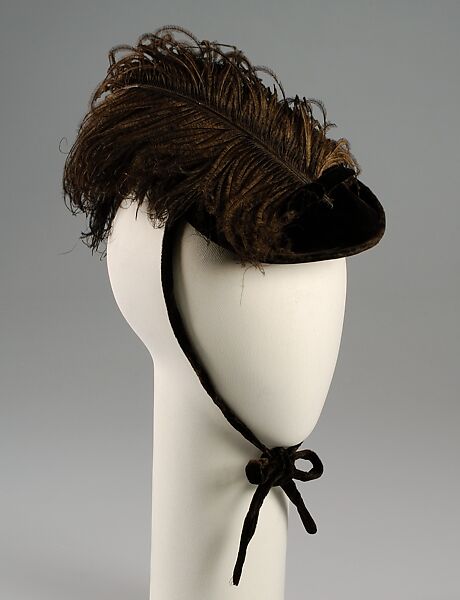 Cocktail hat, Schiaparelli (French, founded 1927), Silk, feather, French 