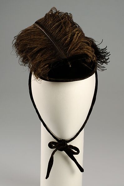 Cocktail hat, Schiaparelli (French, founded 1927), Silk, feather, French