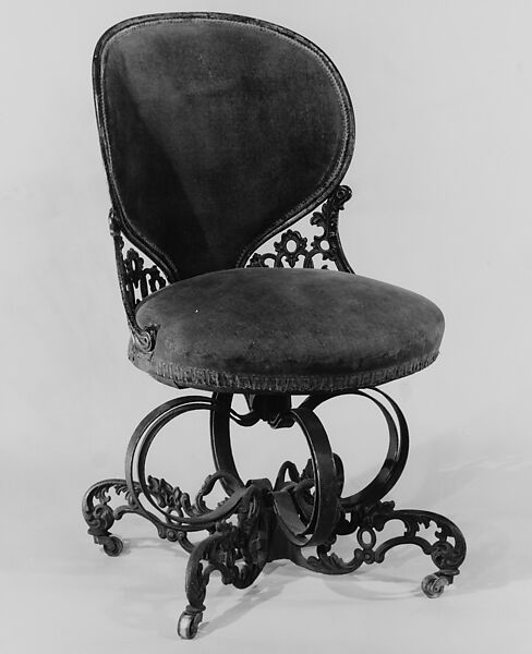Centripetal Side Chair, Designed by Thomas E. Warren, Cast iron, wood, American