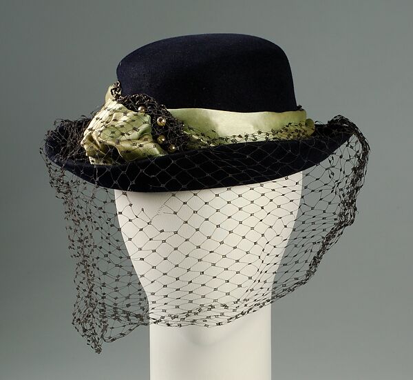 Hat, John-Frederics (American, 1929–1948), Wool, synthetic, beads, American 