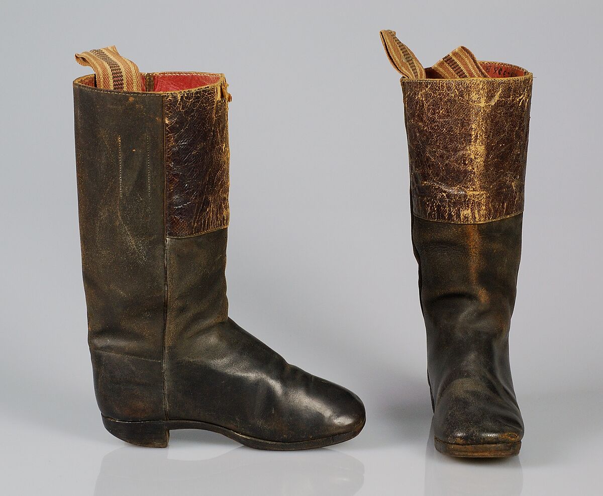 Boots, Leather, wood, American 
