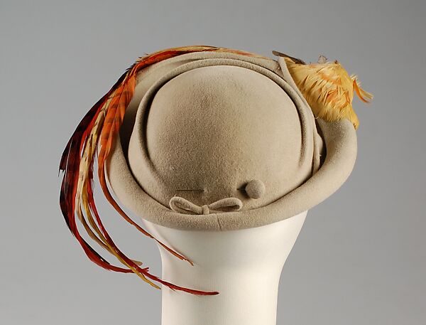 Hat, Braagaard (American), Wool, feathers, American