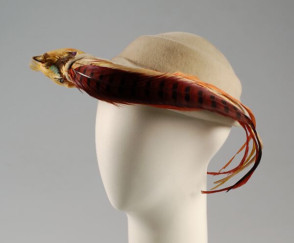 Hat, Braagaard (American), Wool, feathers, American 