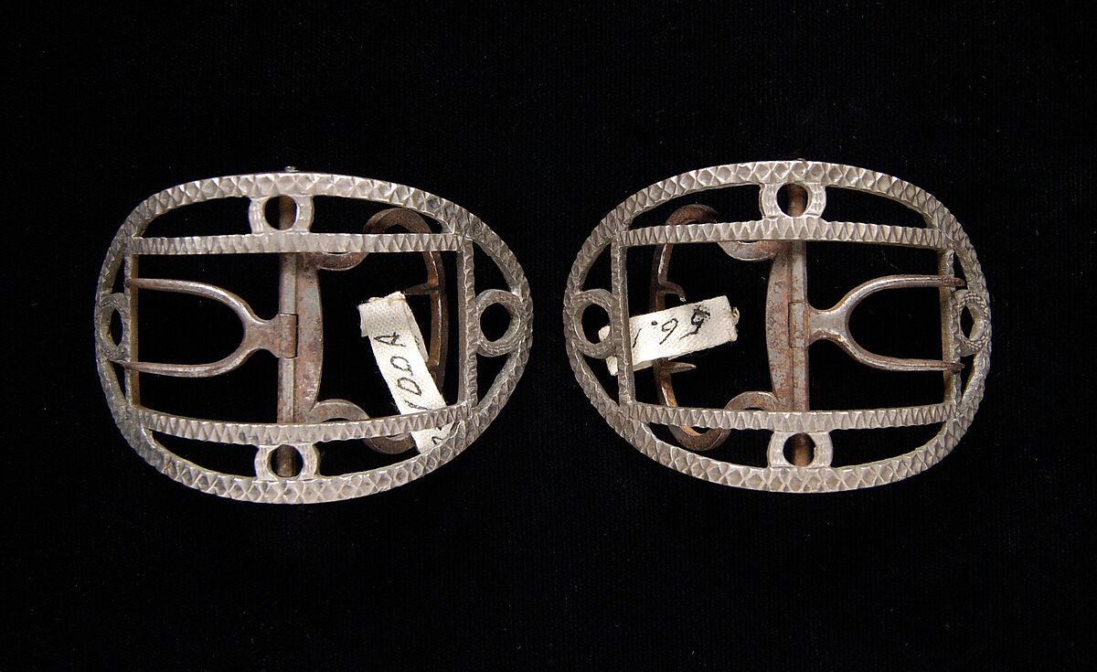Shoe buckles, Metal, possibly British 