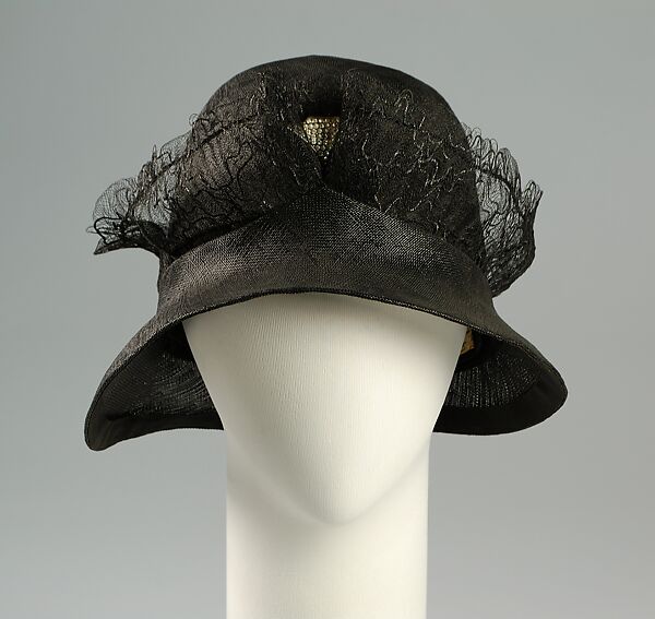 Dinner cloche, Balch, Price &amp; Company (American, founded 1869), Straw, horsehair, rhinestones, plastic, American 