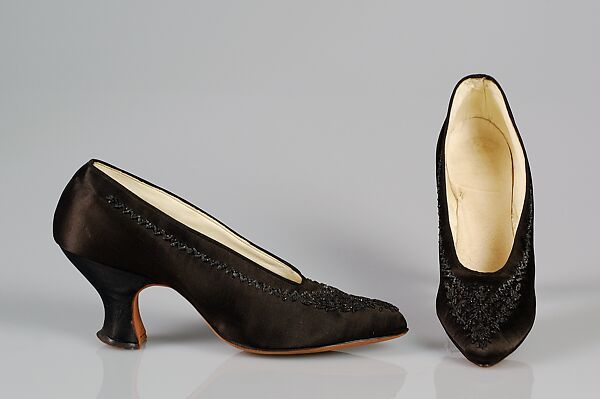 Evening pumps, Silk, beads, American 