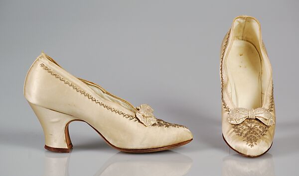 Evening pumps, Silk, beads, American 