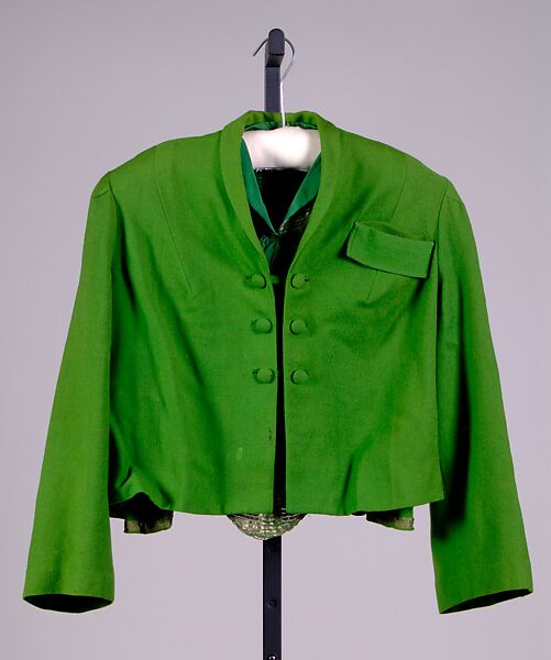 Jacket, Schiaparelli (French, founded 1927), Wool, silk, metallic, French 