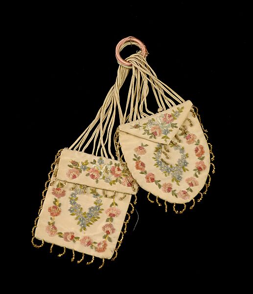 Miser's purse, Silk, beads, American 