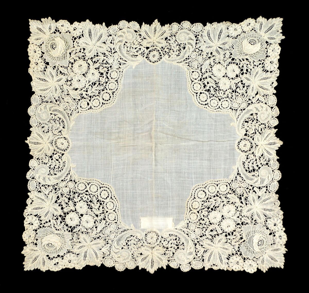 Wedding handkerchief, Cotton, linen, Belgian 