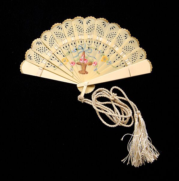 Brisé fan, plastic, silk, Austrian 