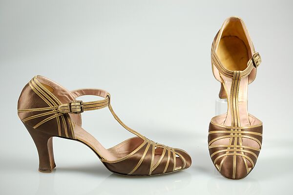 Evening shoes, Fenton Footwear, Silk, leather, American 