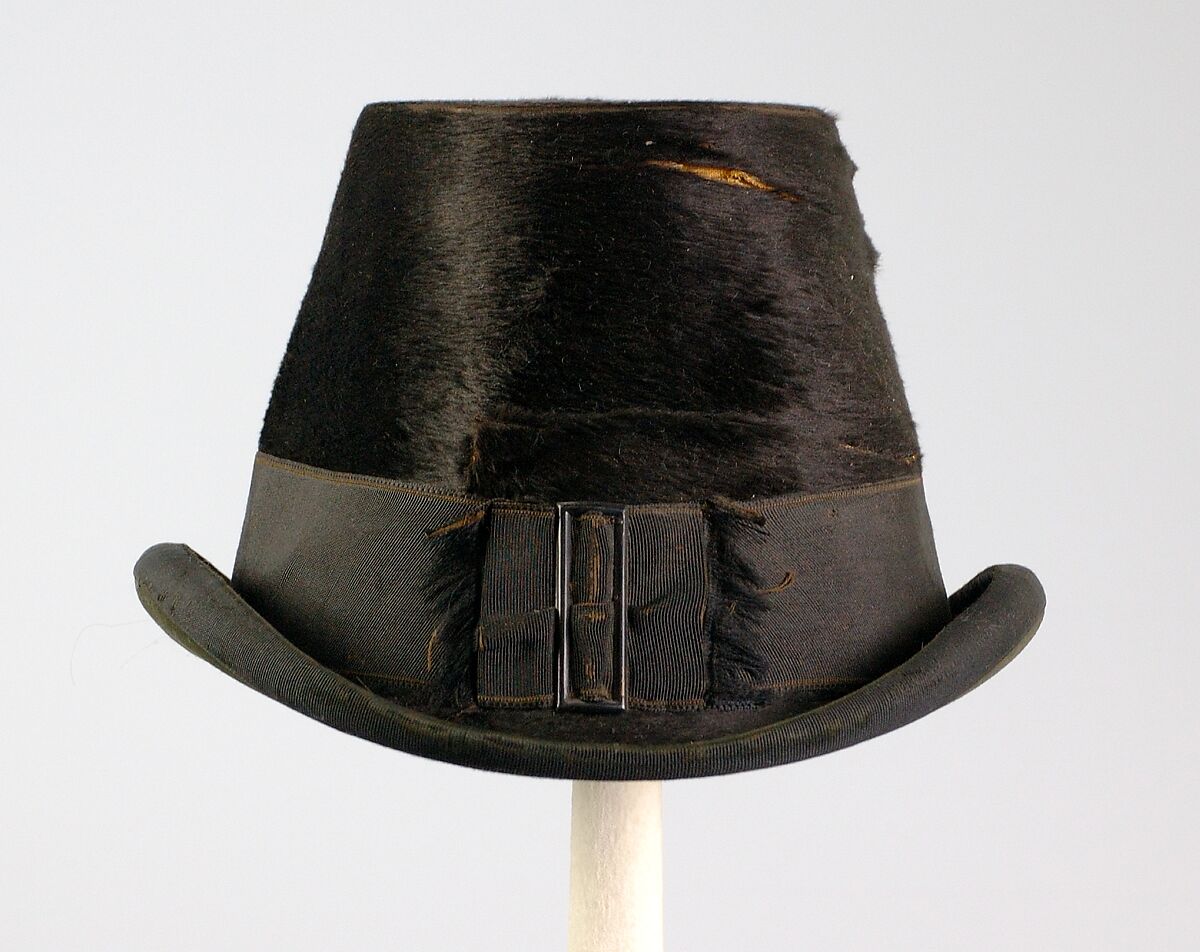 Hat, Jordan Marsh &amp; Company (American, founded 1841), Fur, silk, metal, American 