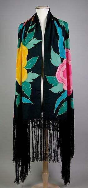Evening shawl, Silk, American 