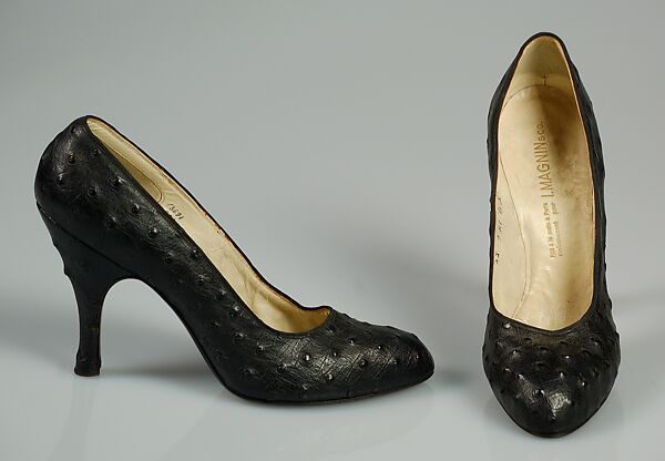 Pumps, Mr. David Evins (American, born England, 1909–1992), Leather, American 