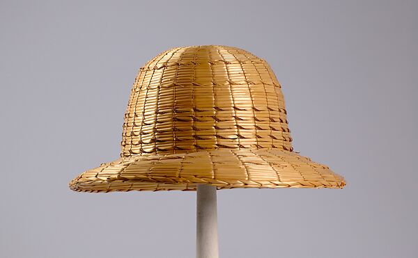 Helmet, Townsend Grace Company (American), Straw, silk, American 