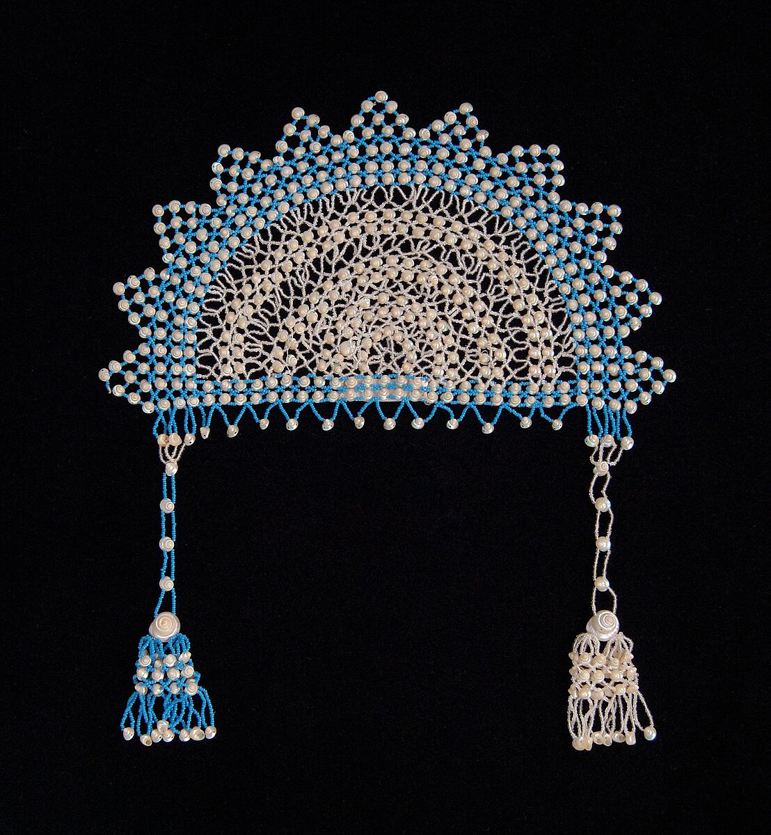 Headdress, Shell, beads, American 