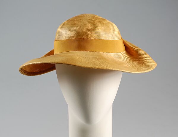 Hat, Lilly Daché (American (born France), Bègles 1898–1989 Louvecienne), Straw, silk, American 