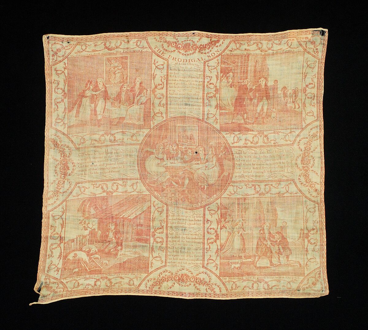 Handkerchief, Linen, possibly British 