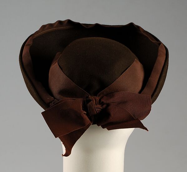 Hat, Bonwit Teller &amp; Co. (American, founded 1907), Wool, silk, American