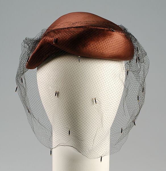 Hat, Attributed to Bruyère (French, founded 1928–1959), Silk, French 